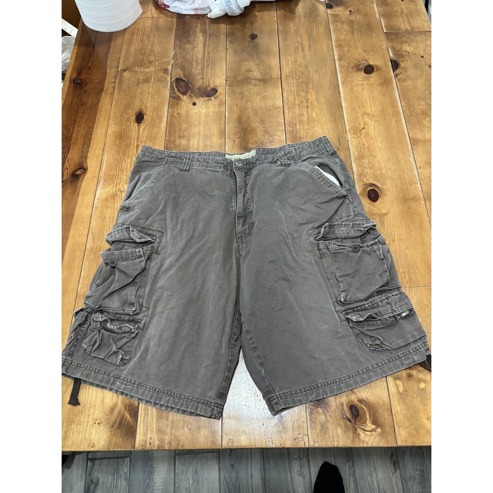 Lee Men's Cargo Shorts Size 34 Relaxed Fit Brown Gray Flat Front‎ Outdoor